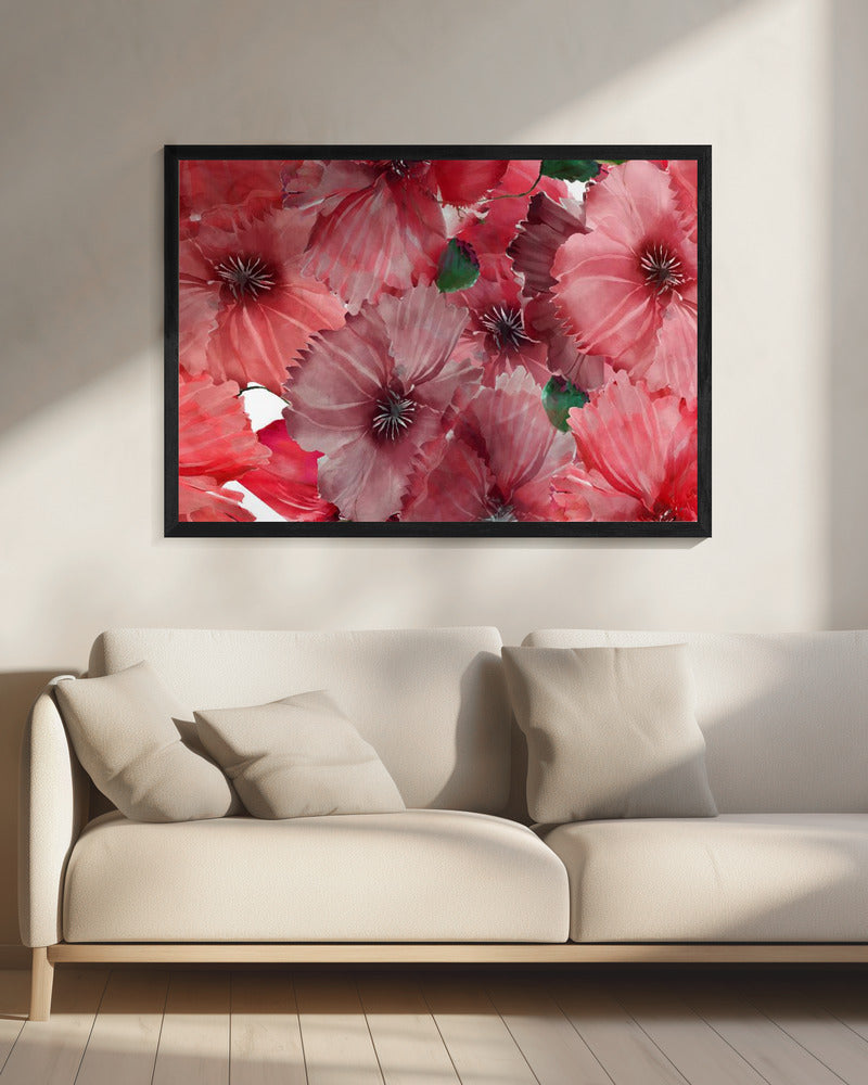 Große rote Blumen 2 | Leinwand