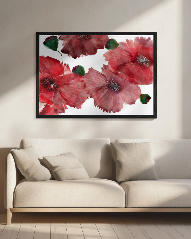 Große rote Blumen 1 | Leinwand