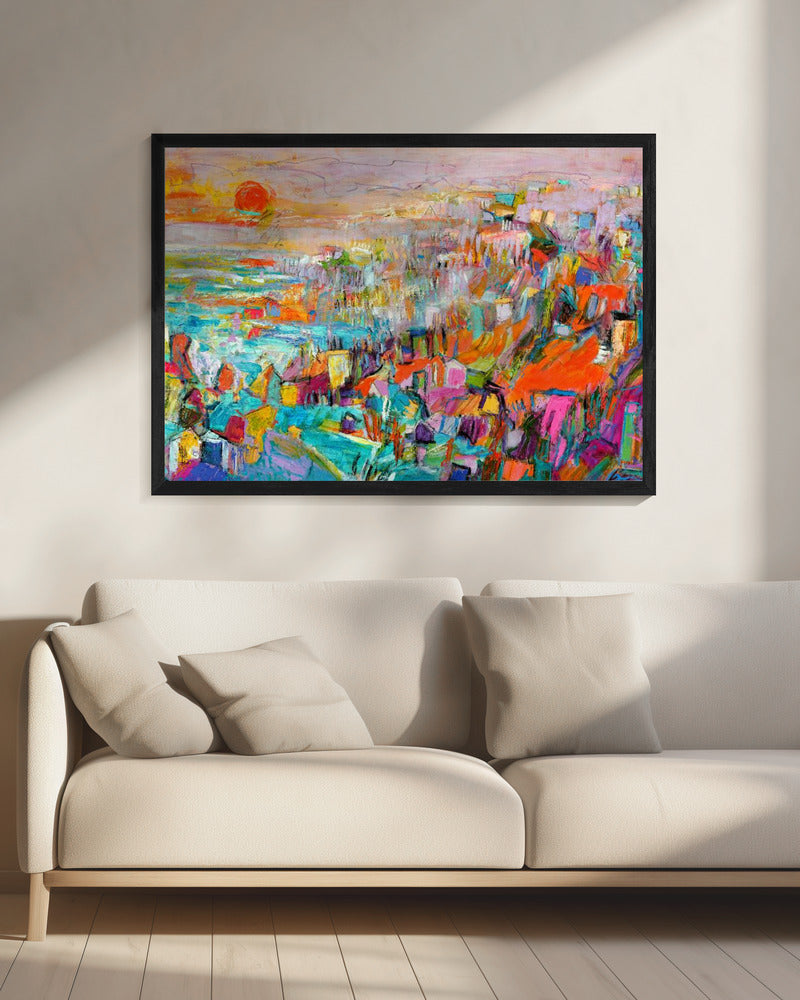 Insel in der untergehenden Sonne | Leinwand