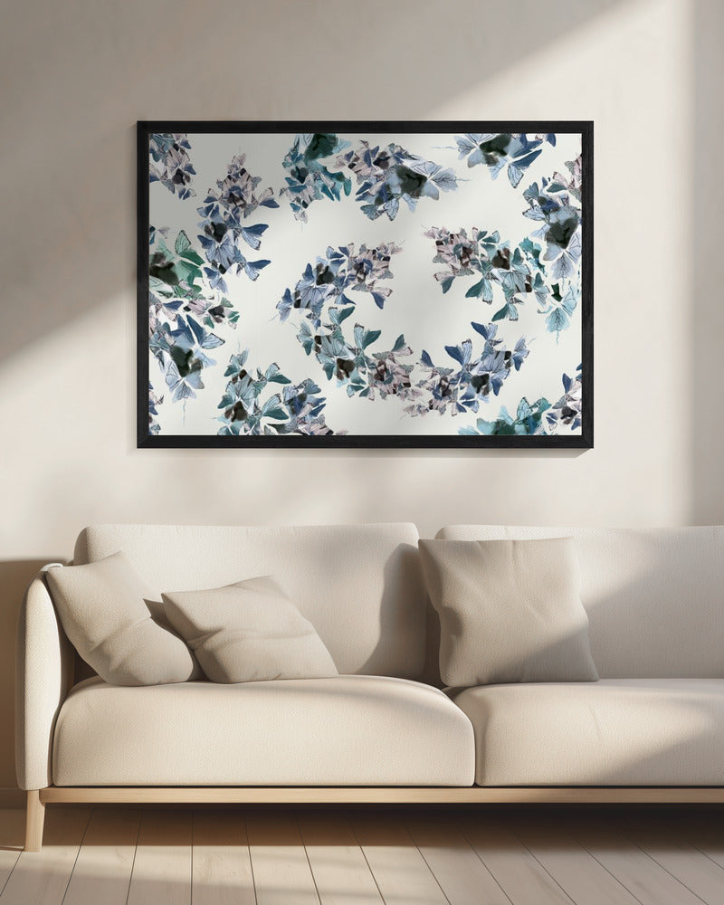 Blauer Blumenmix | Leinwand