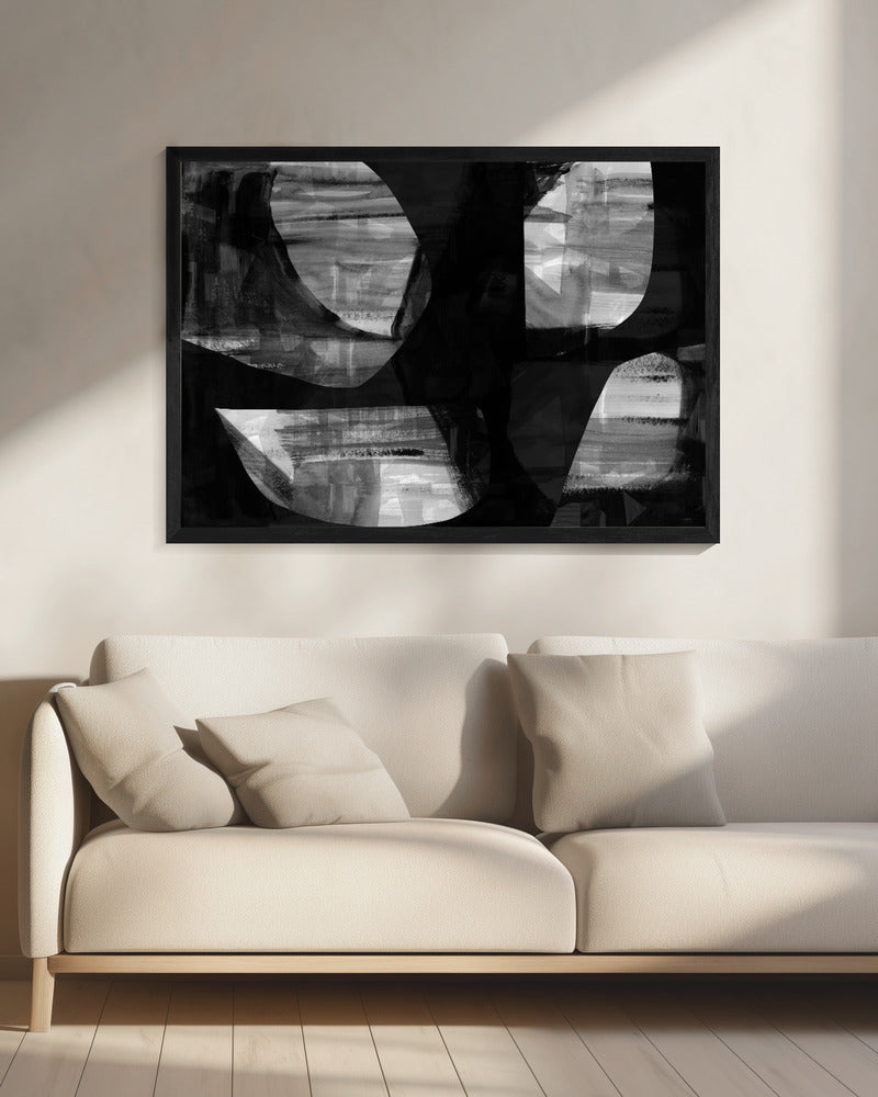 Abstrakte schwarze Nachtformen 3 | Leinwand