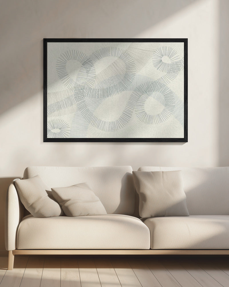 calming essentials Geschwungene Linien blau | Leinwand