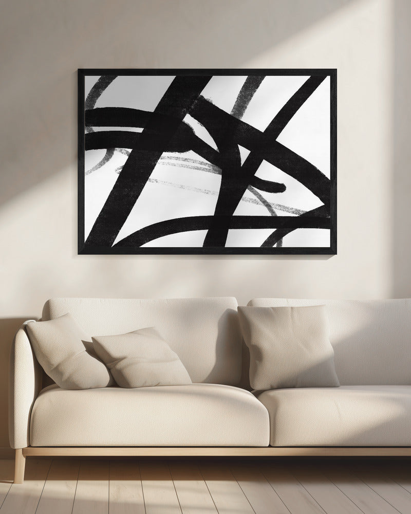 Kräftige schwarze Pinselstriche | Leinwand