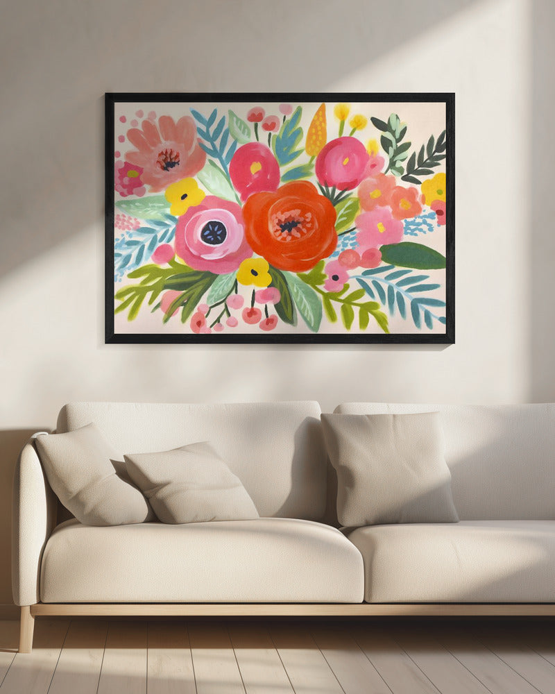 Verspielter Blumenstrauß | Leinwand