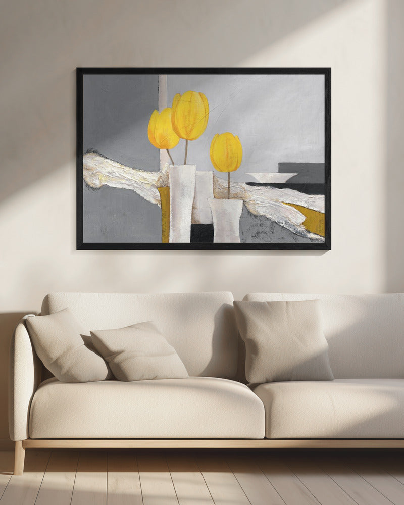 Goldenes Tulpentrio | Leinwand