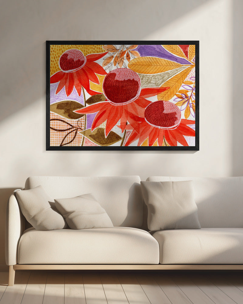 Mehrschichtiges botanisches Aquarell | Leinwand