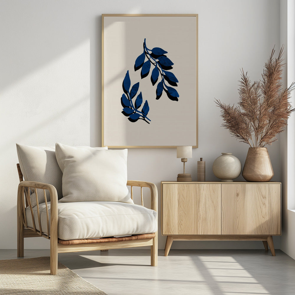 Blauer Zweigpinsel | Poster