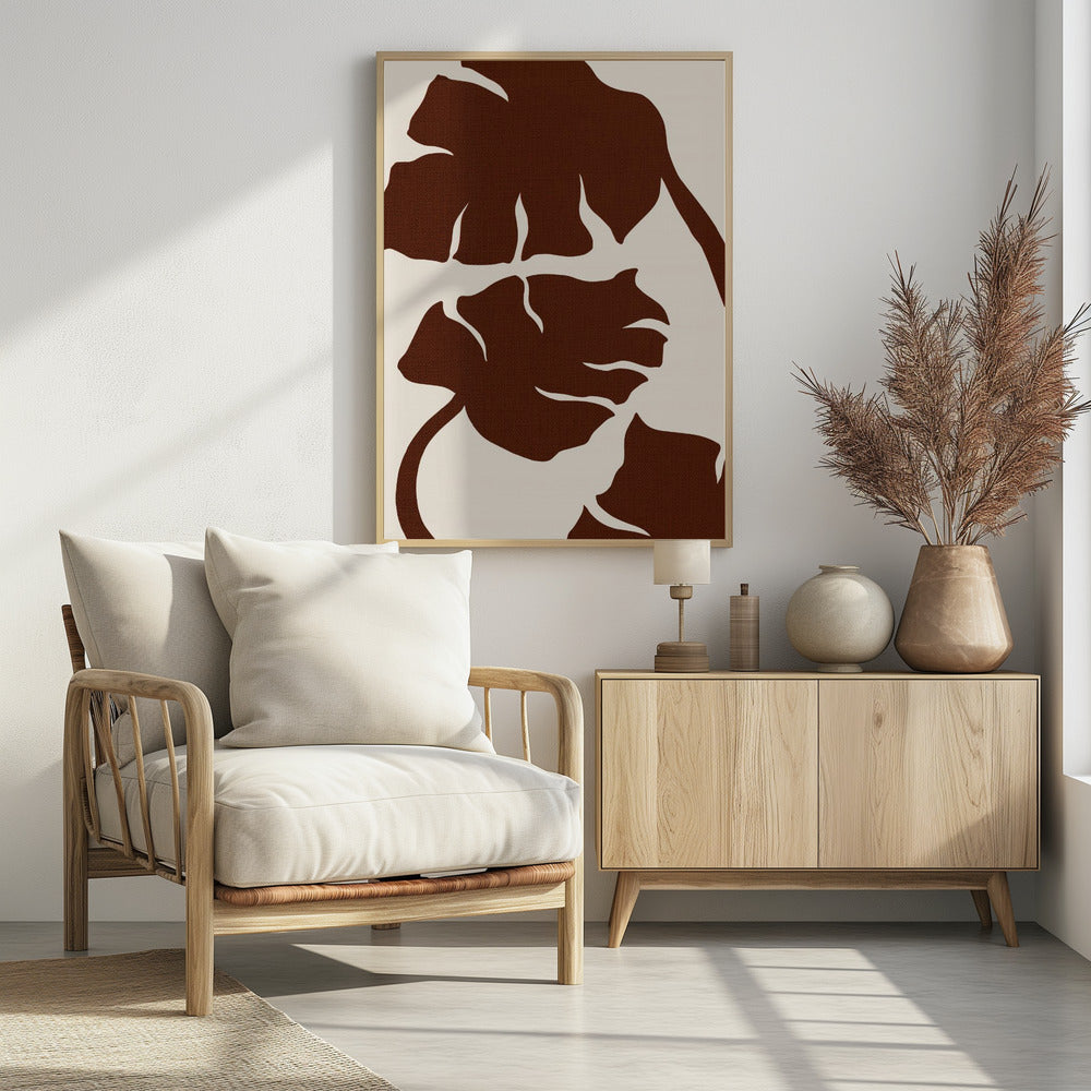 Monstera Leinwand Braun | Poster