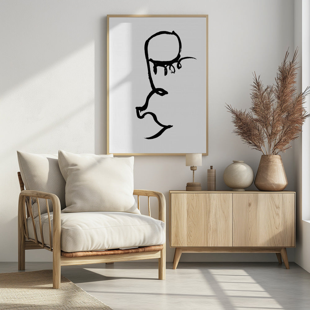 Halbes Gesicht Schwarz | Poster