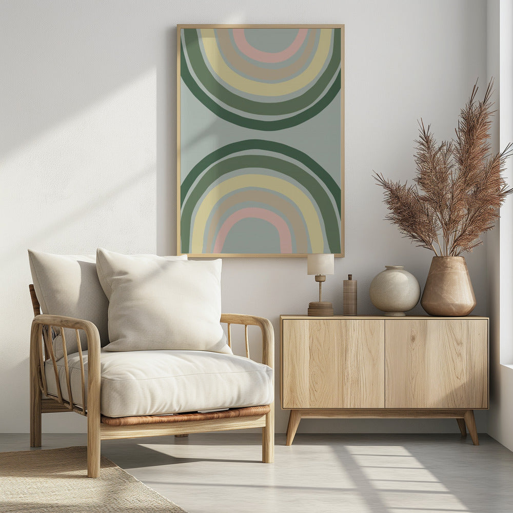 Doppelter Regenbogen Grün | Poster