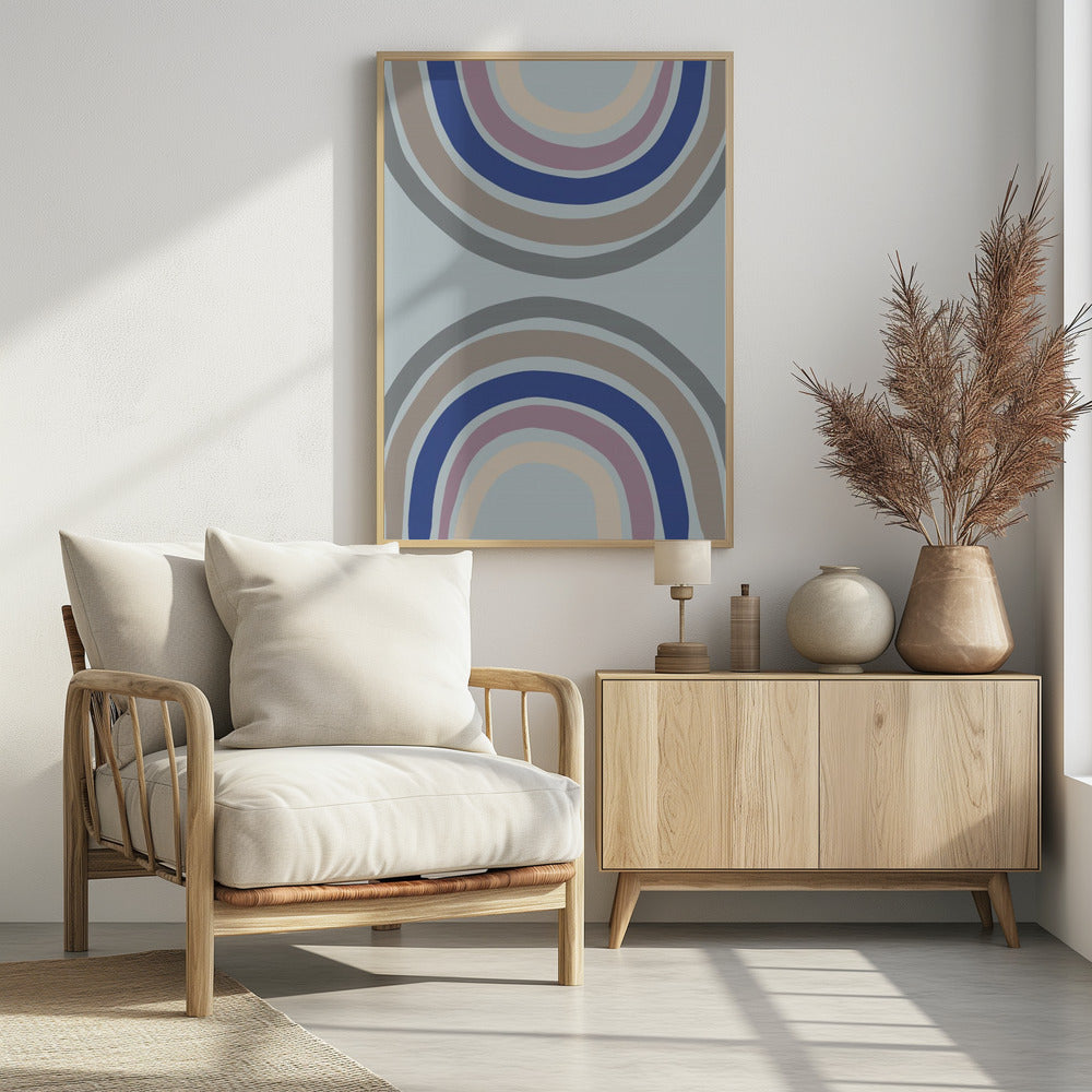 Doppelter Regenbogen Blau | Poster