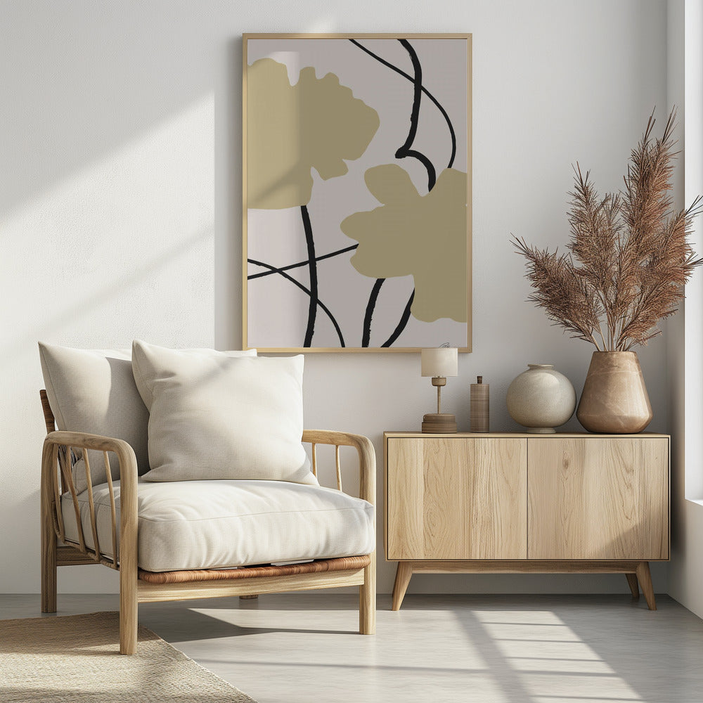 Beige Blumen 02 | Poster