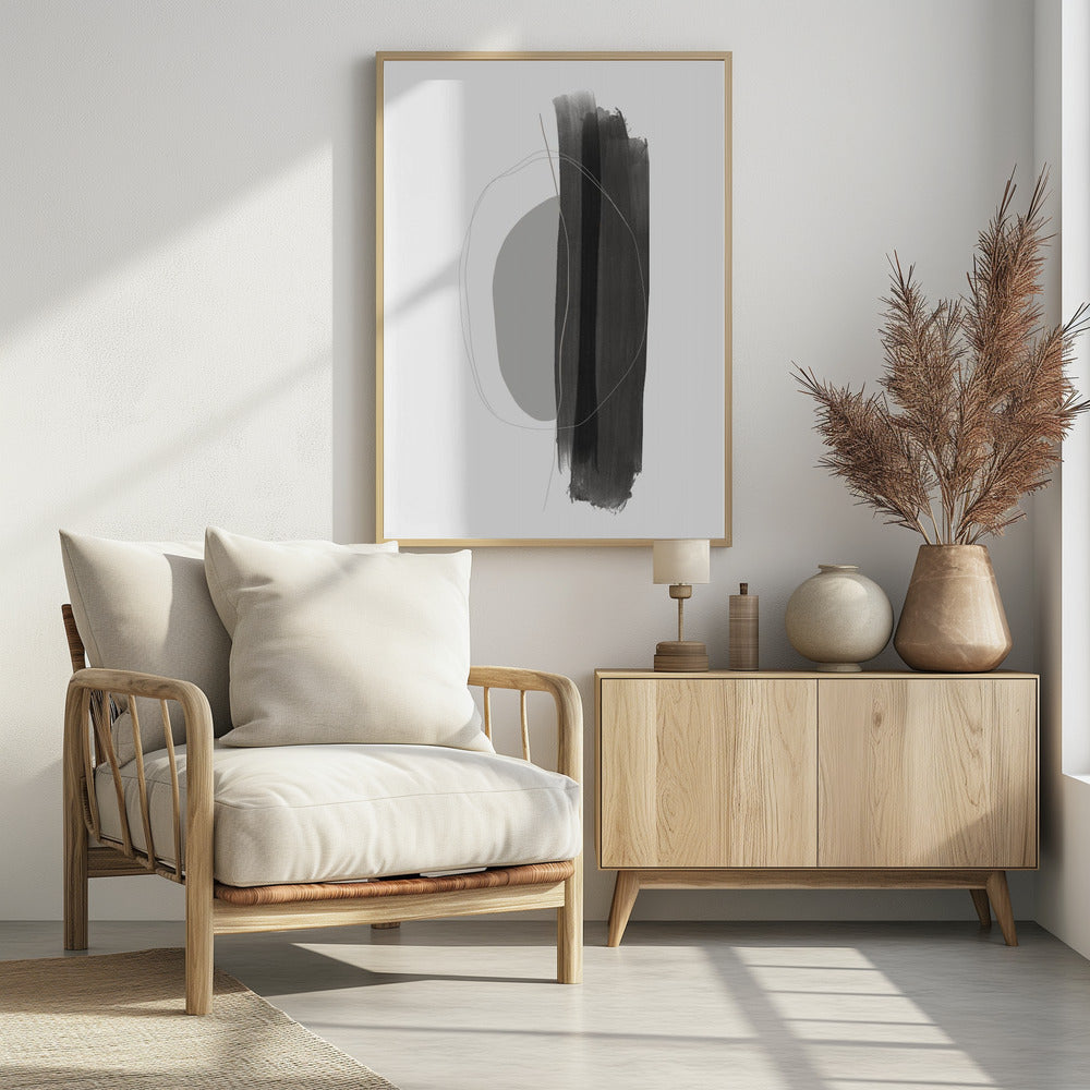 Monochrome Pinselstriche | Poster