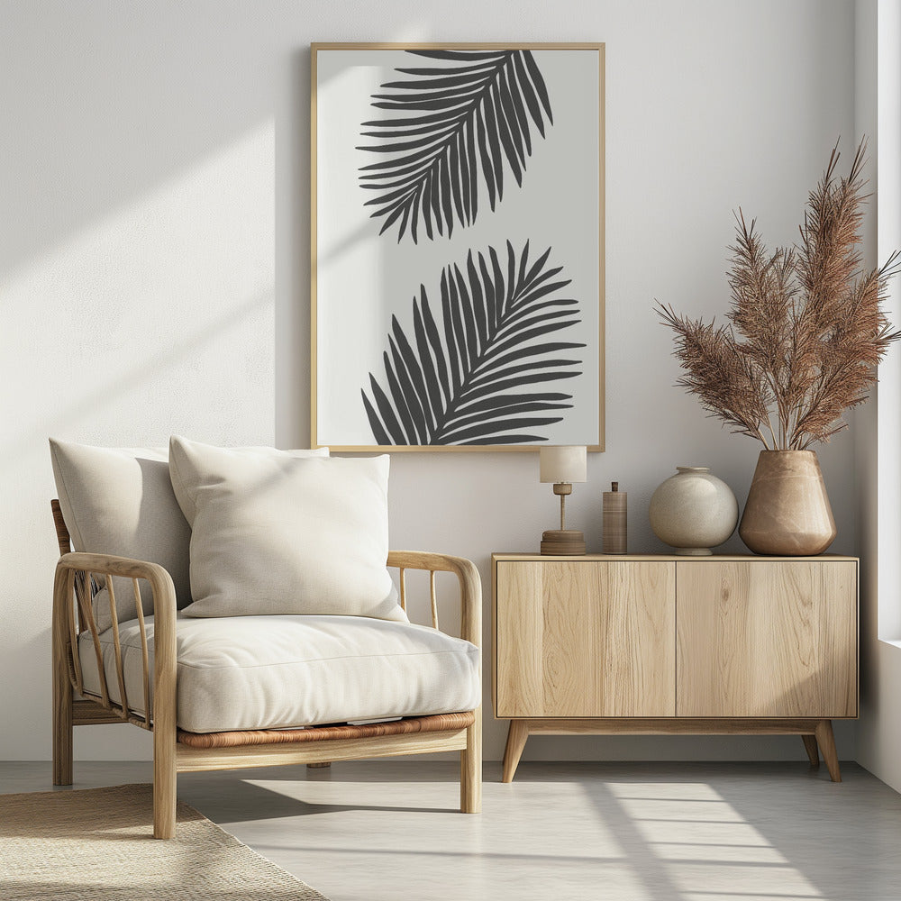 PALMBLATT 12 GRAPHITGRAU | Poster