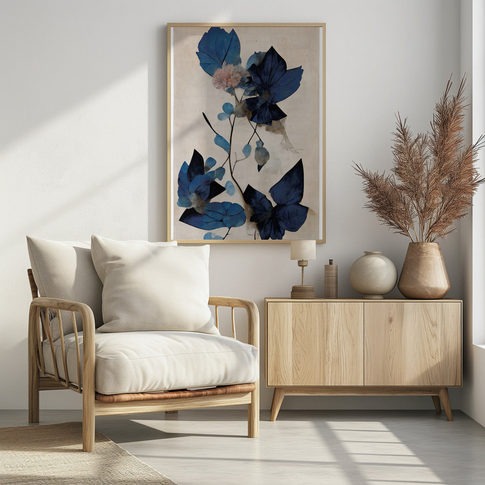 Blaue Trockenblumen | Poster