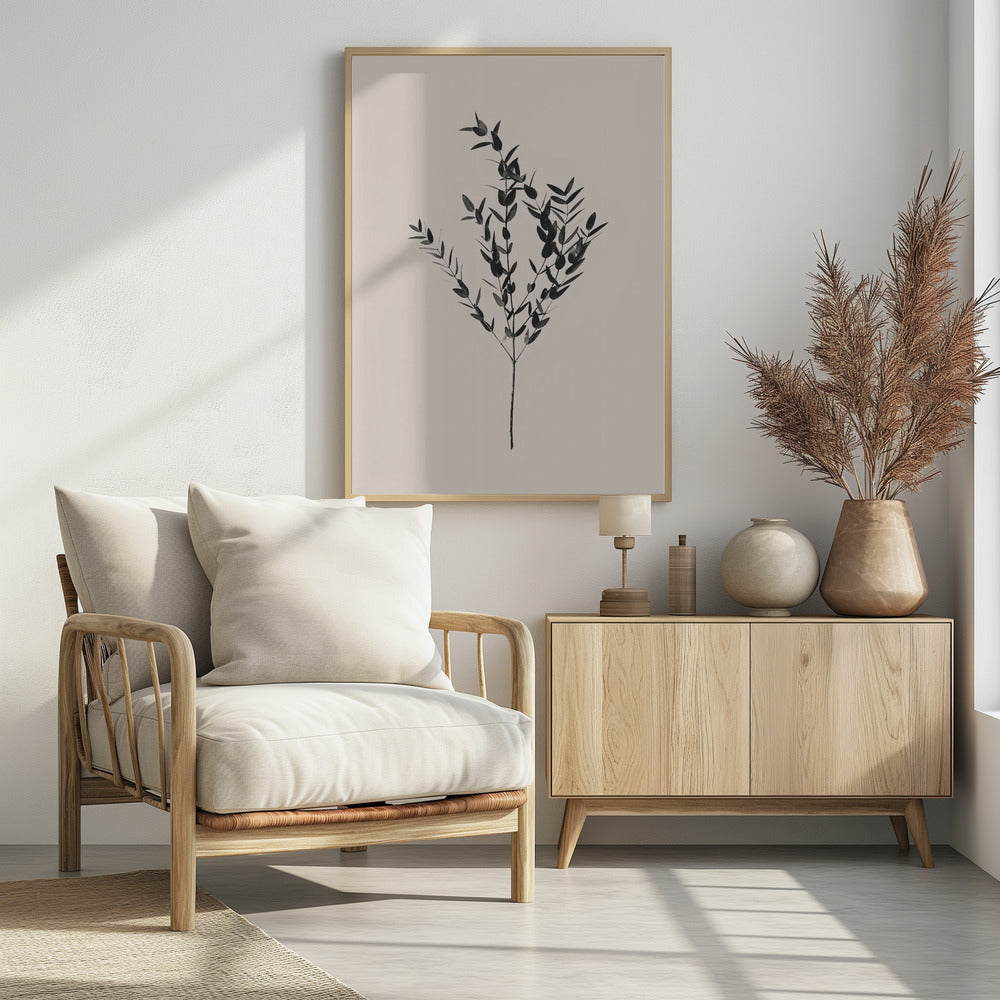 Tintenfarbenes Botanisches Poster