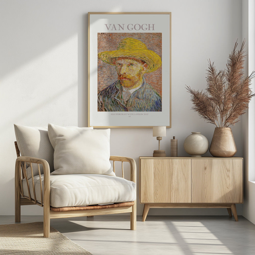 Selbstporträt mit Strohhut | Poster