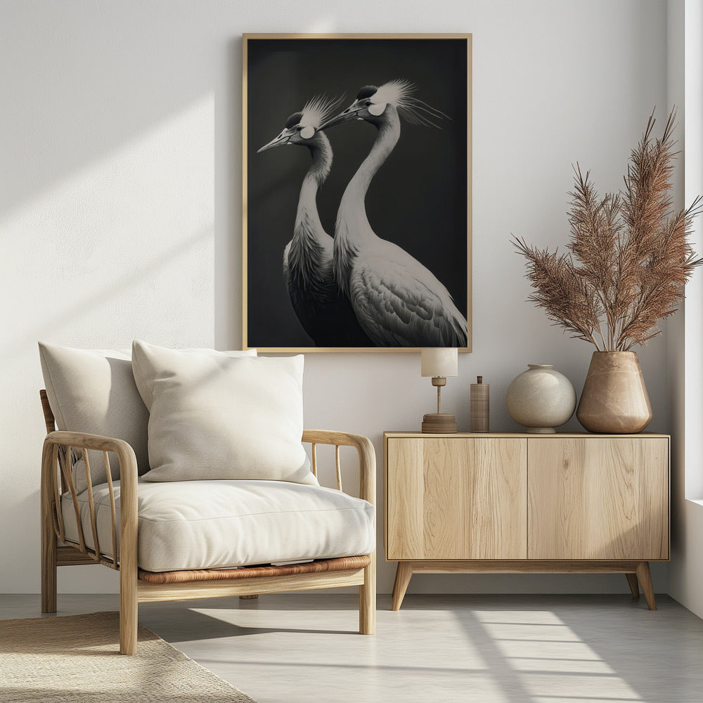 Graceful Cranes Duo | Poster