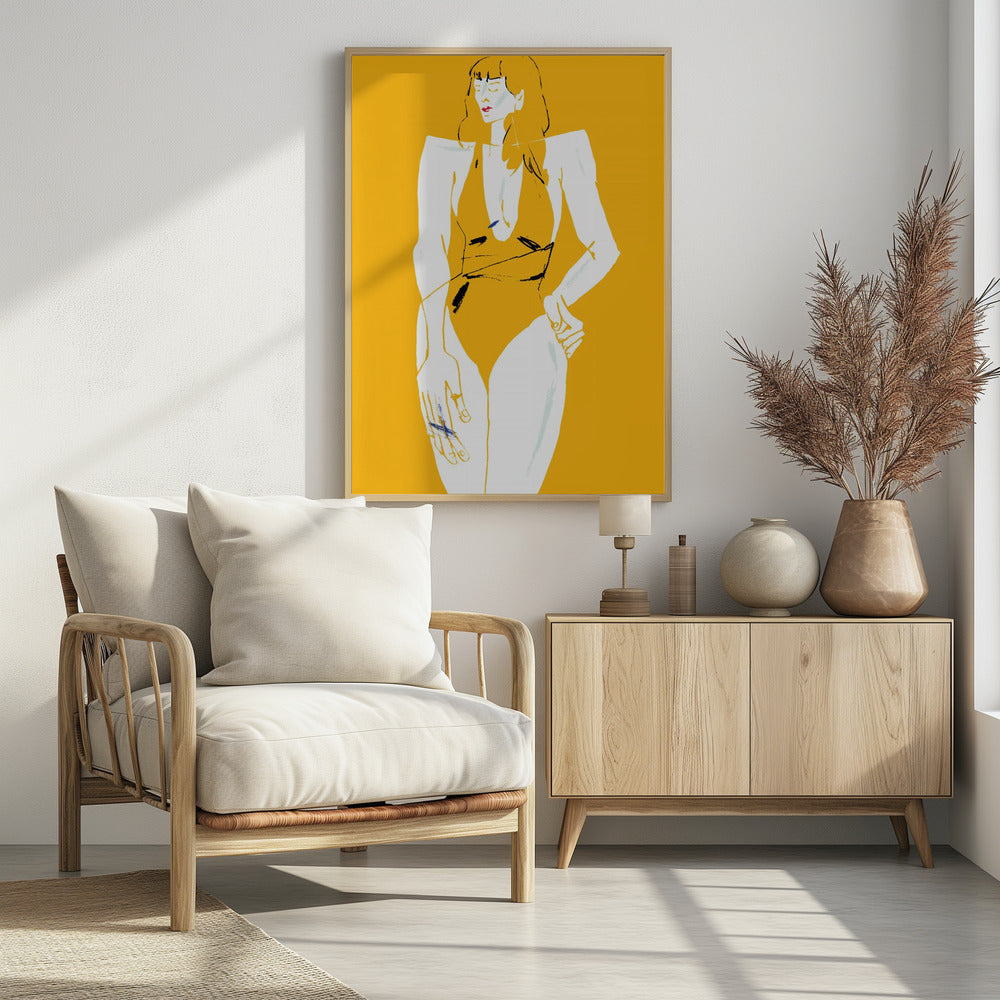 Girl in Bathing Suit Yellow | Poster