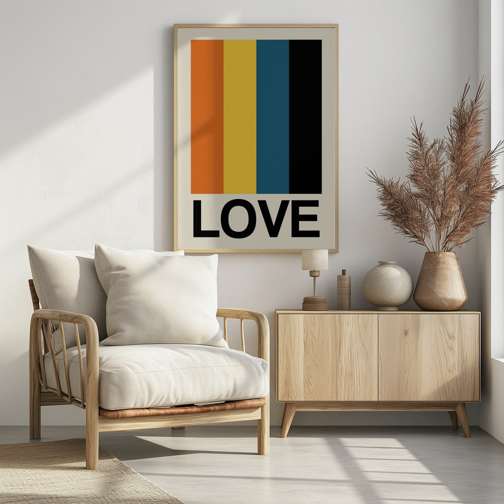 Retro-Streifen LOVE Sundaze | Poster