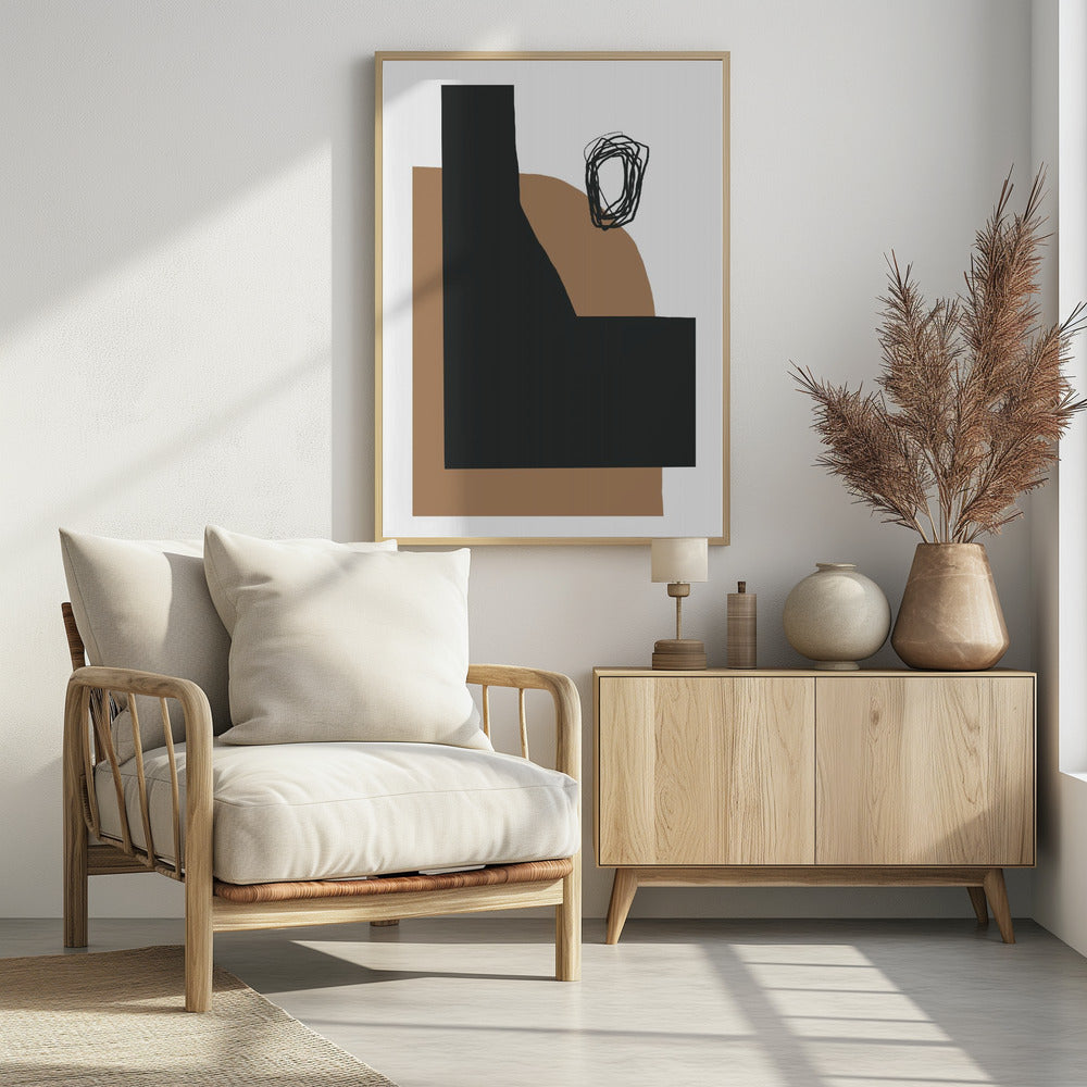 Geometrische Formen in Schwarz und Braun | Poster
