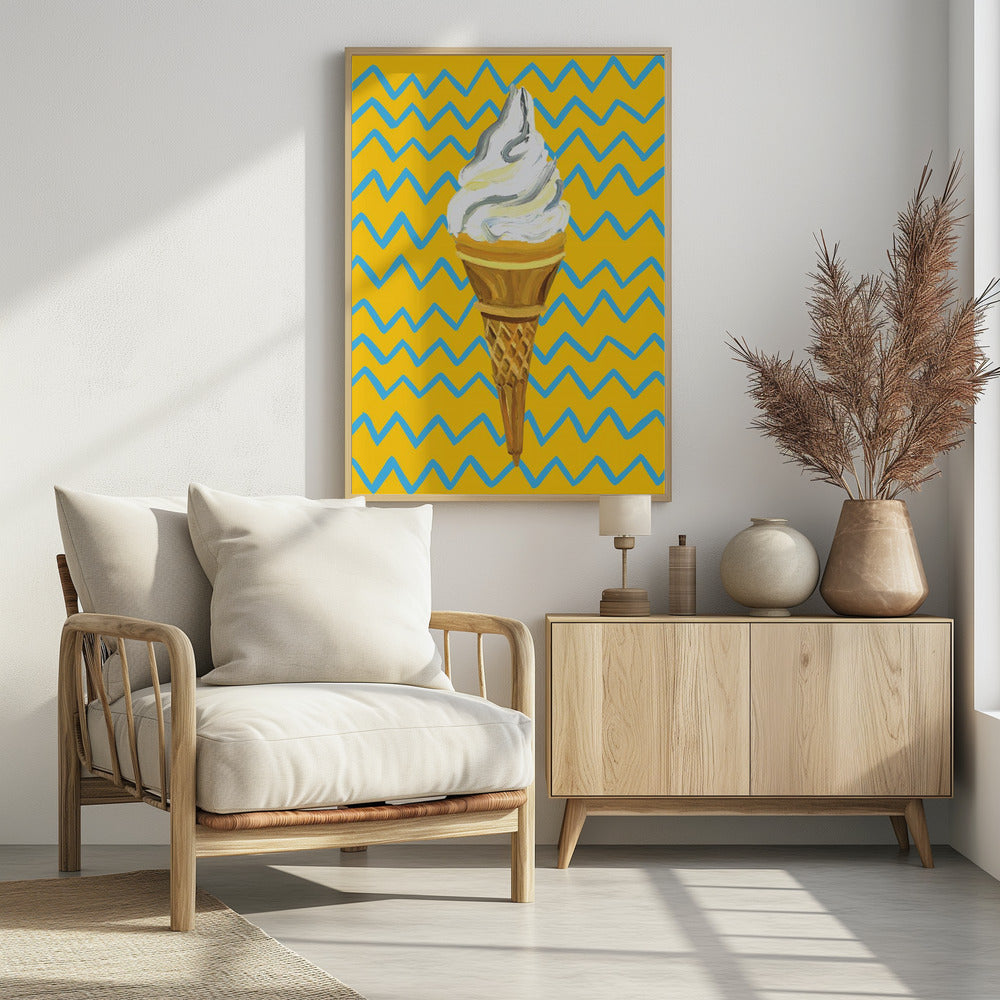 Eiscreme Gelb Zickzack | Poster