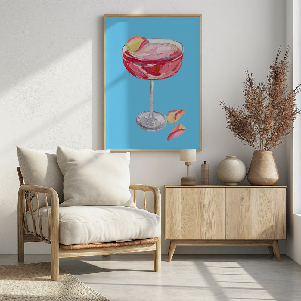 Funkelnder Rose-Gin-Cocktail | Poster