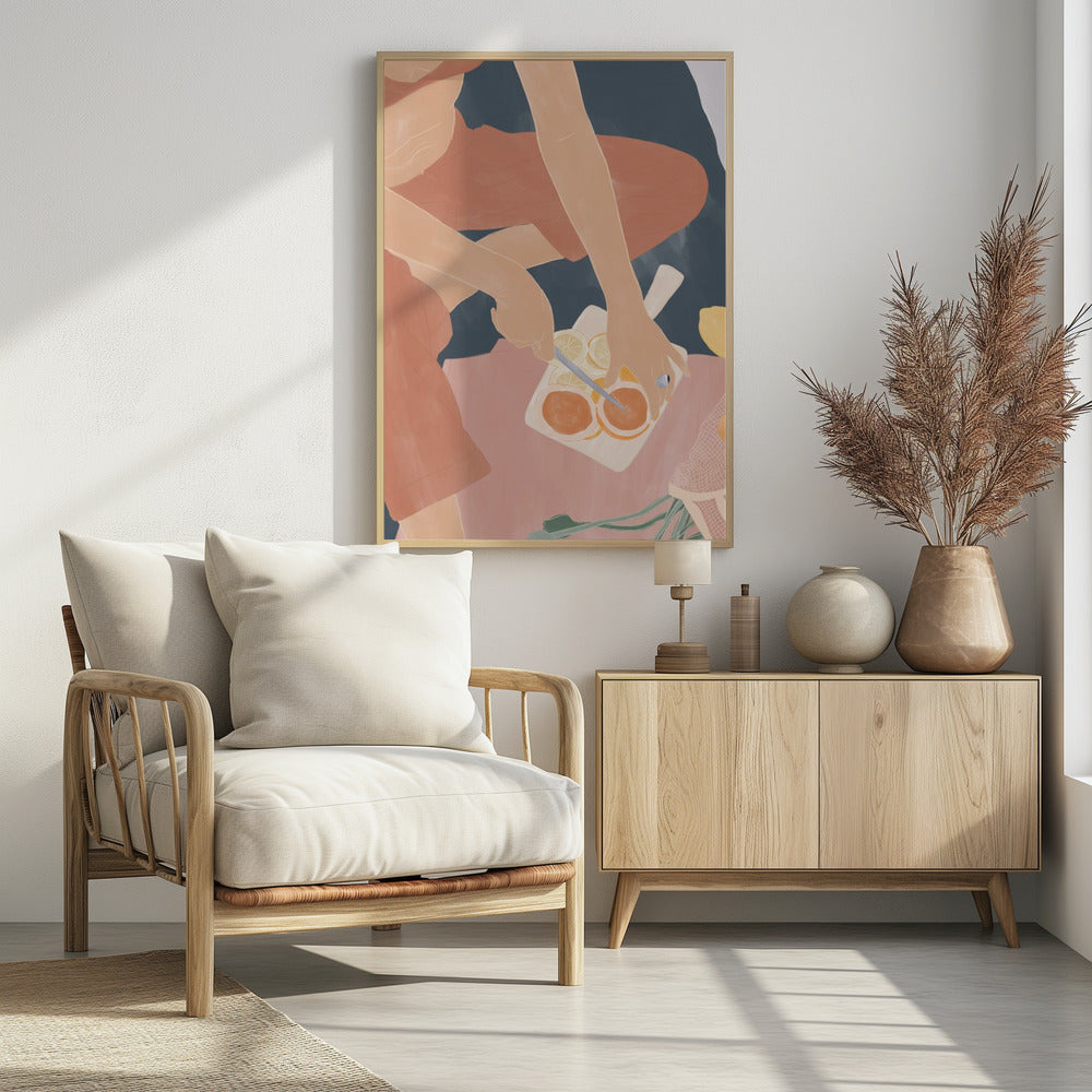 Grapefruits schneiden | Poster