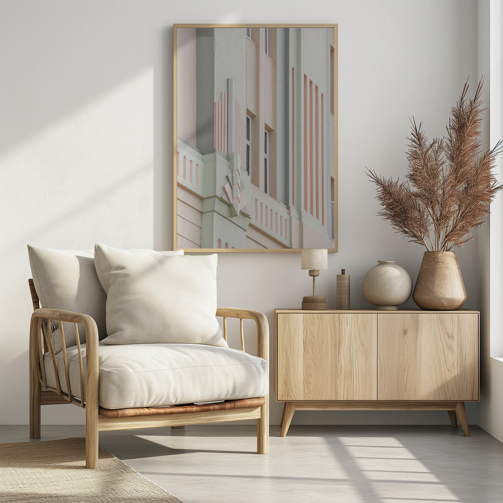 Pastellfarbene Fassadengeometrie | Poster