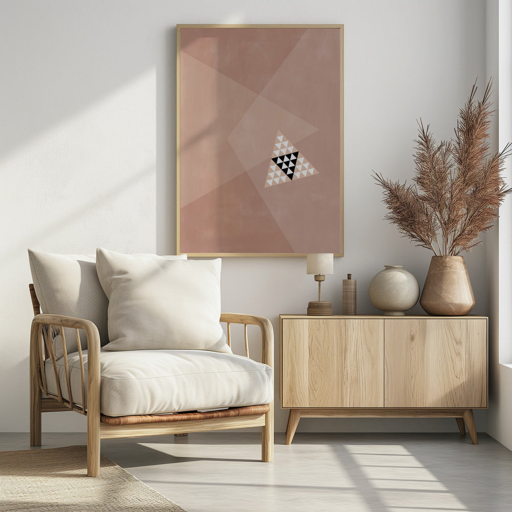 Geometrisches Design mit zentralem Dreiecksmuster | Poster