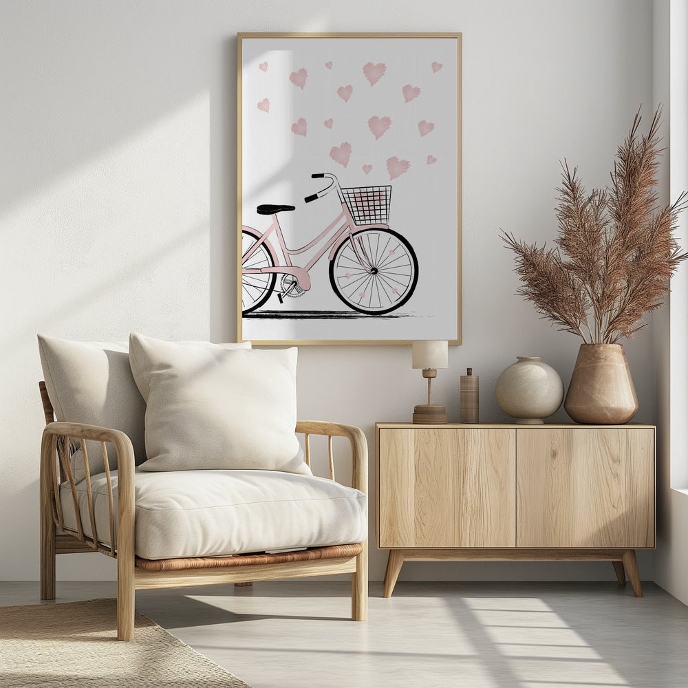 Fahrrad mit Herzen | Poster