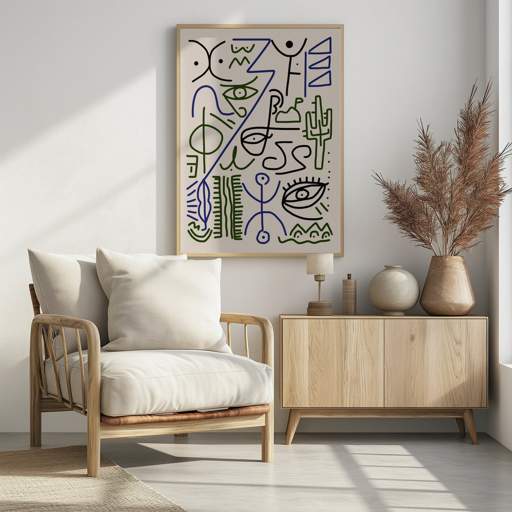 Line Art Bizarre Village Symbol | Poster