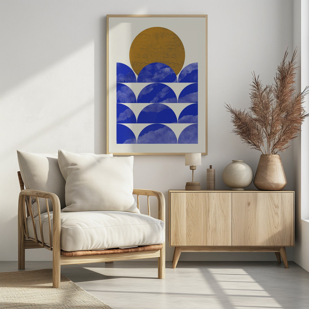 Geometrische Sonnenuntergangskomposition | Poster