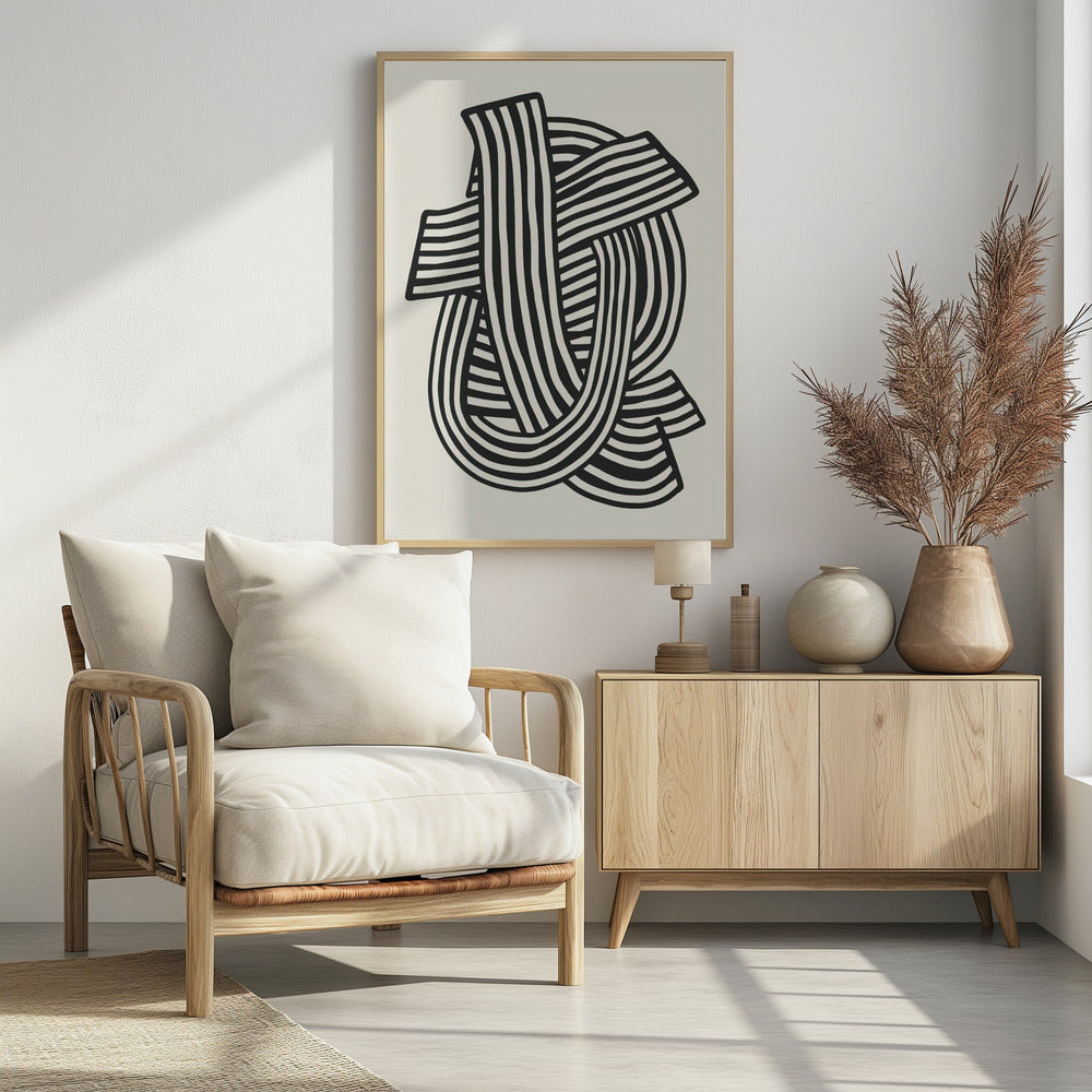 Gestreiftes Abstrakt in Schwarz | Poster