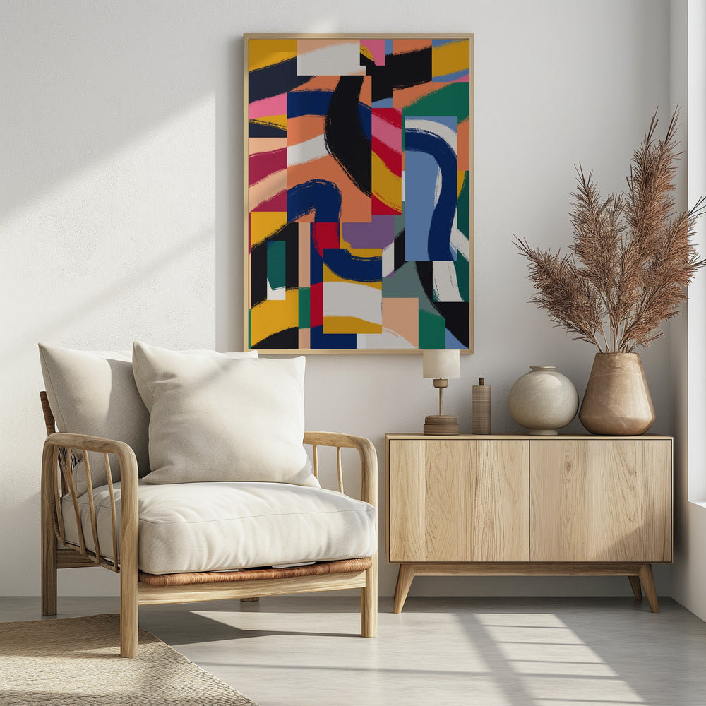 Formen mit dynamischen Pinselstrichen | Poster