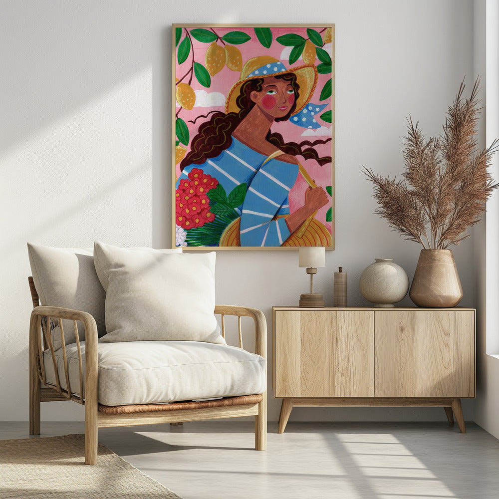 Porträt einer Frau an der Amalfiküste, Italien | Poster