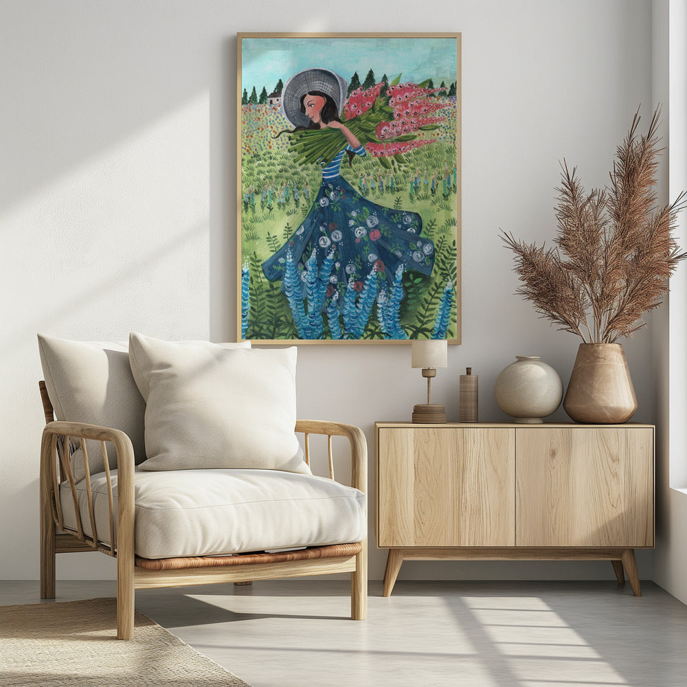 Spaziergang mit Feldblumen | Poster