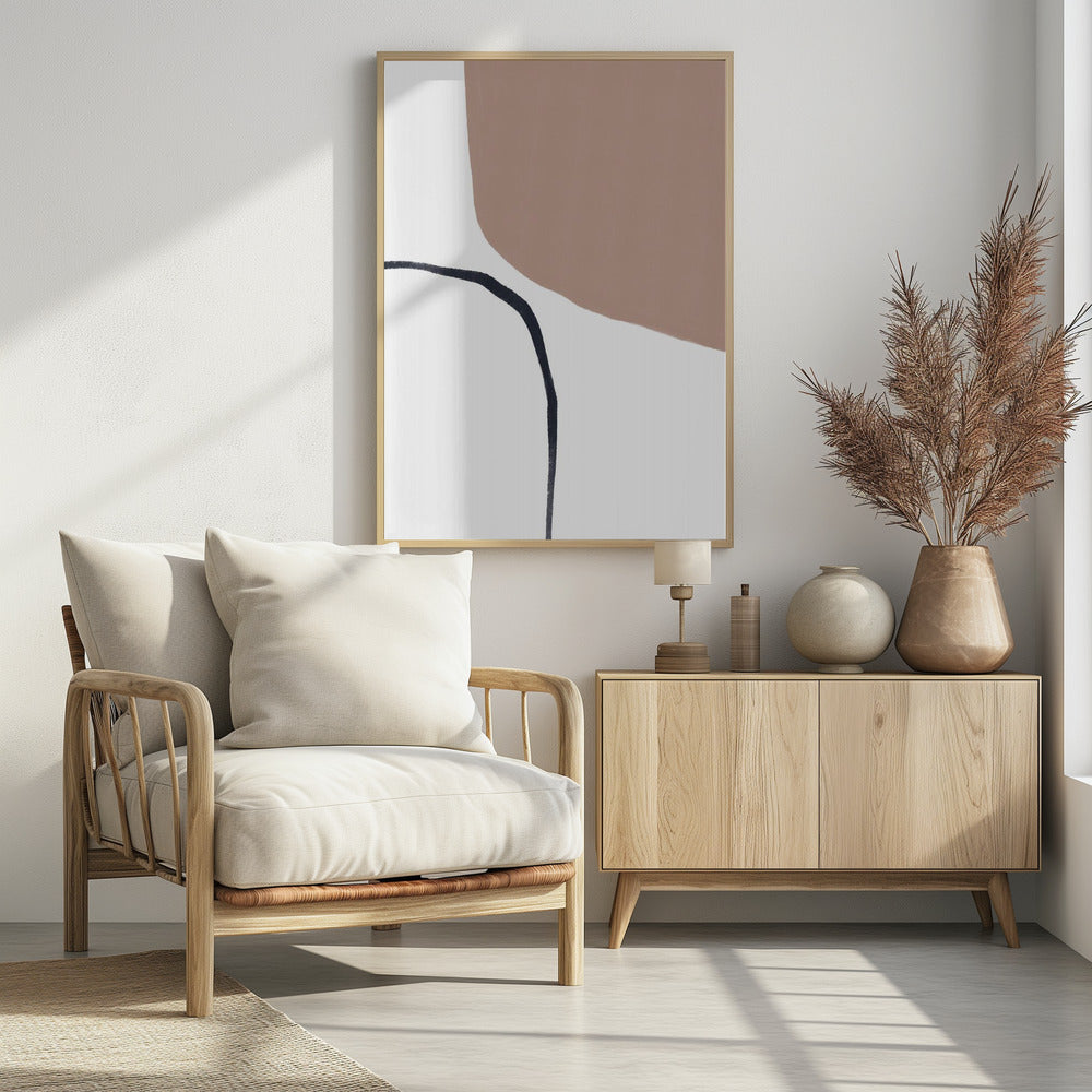 Weiche beige und schwarze Linien | Poster