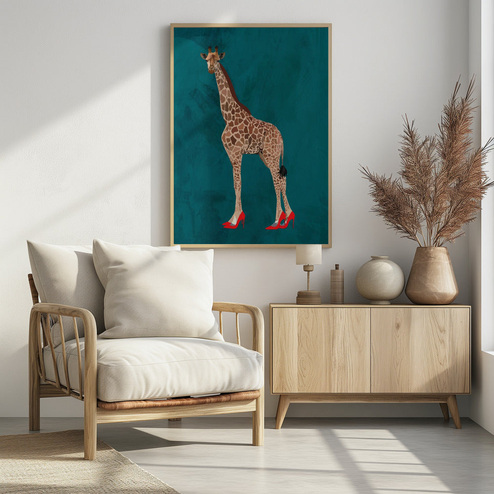 Türkise Giraffen-Absätze | Poster