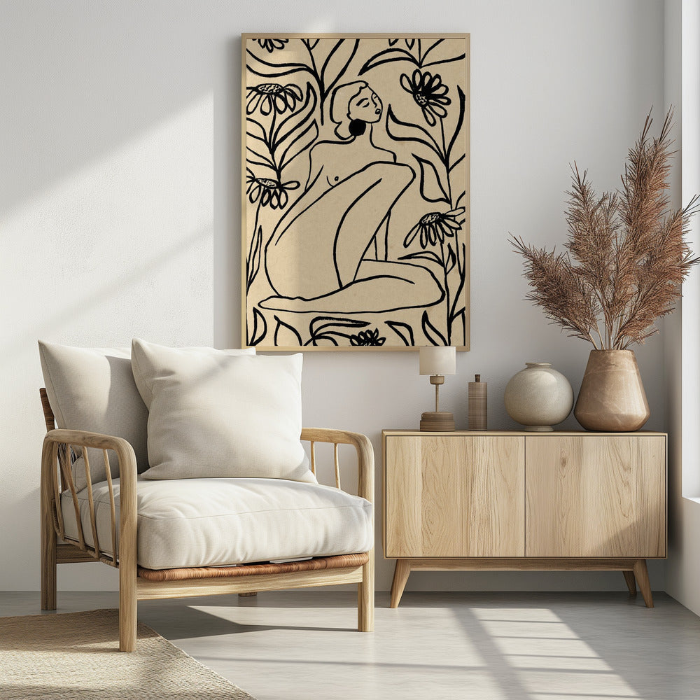 Mädchen im Sonnenblumenfeld | Poster