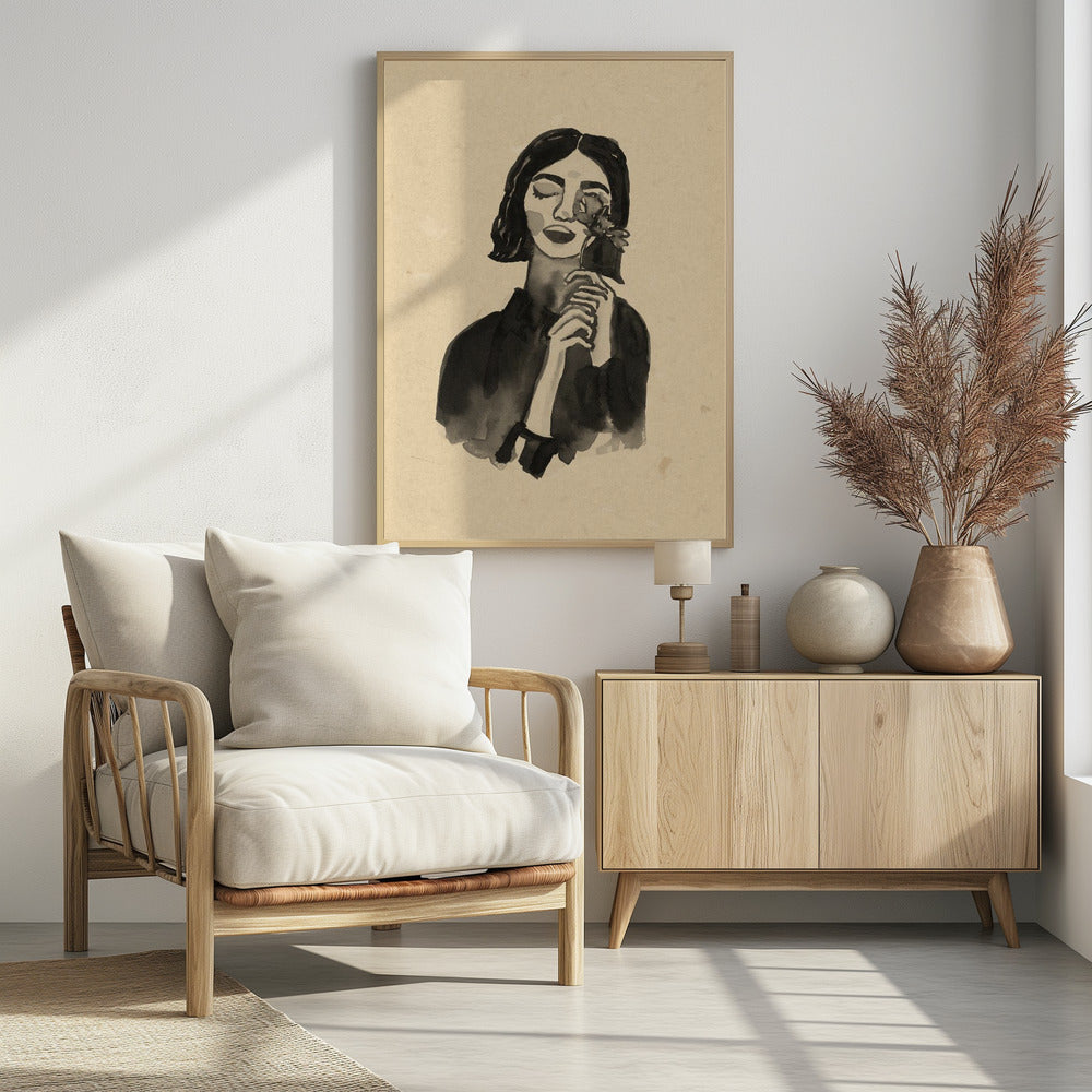 Mädchen mit Blume | Poster