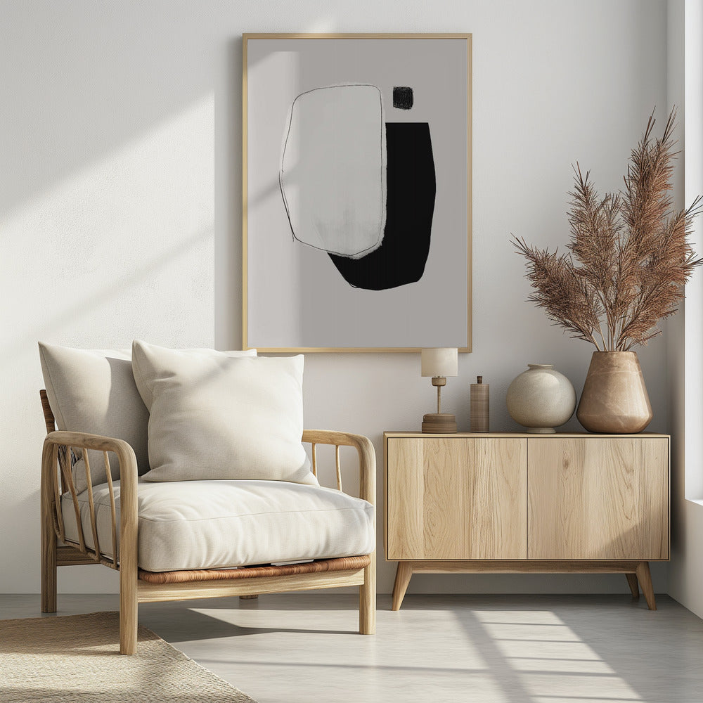 Monochrome Formen und negativer Raum | Poster