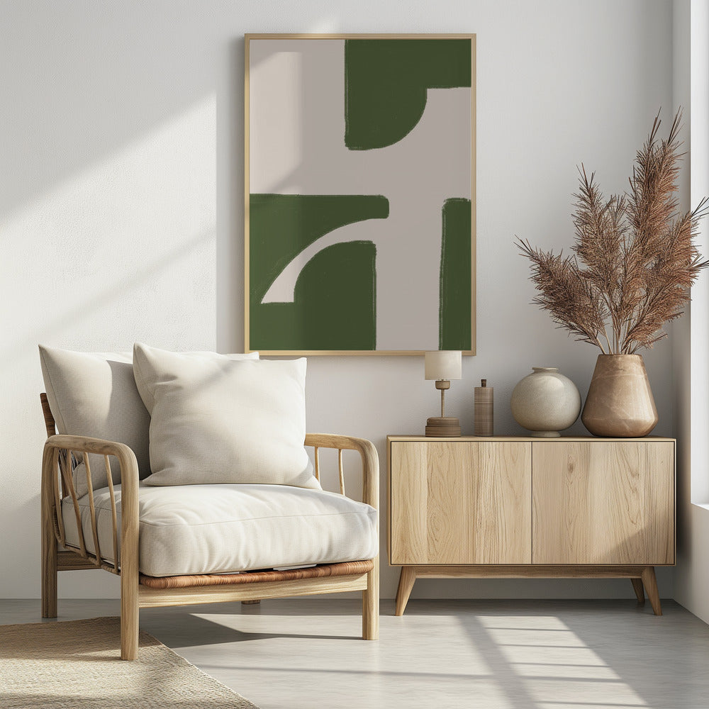 Grüner geometrischer Fluss | Poster