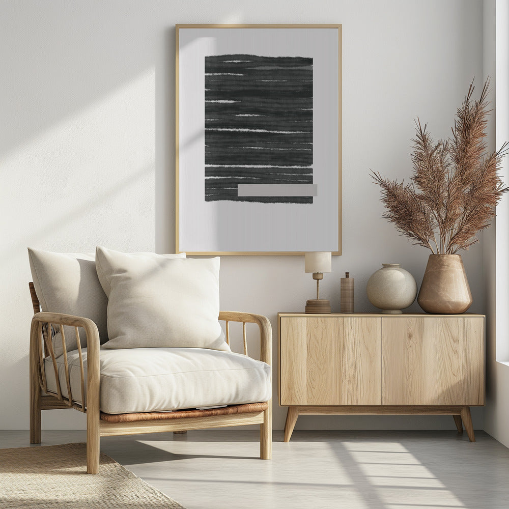 schwarze horizontale Pinselstriche | Poster