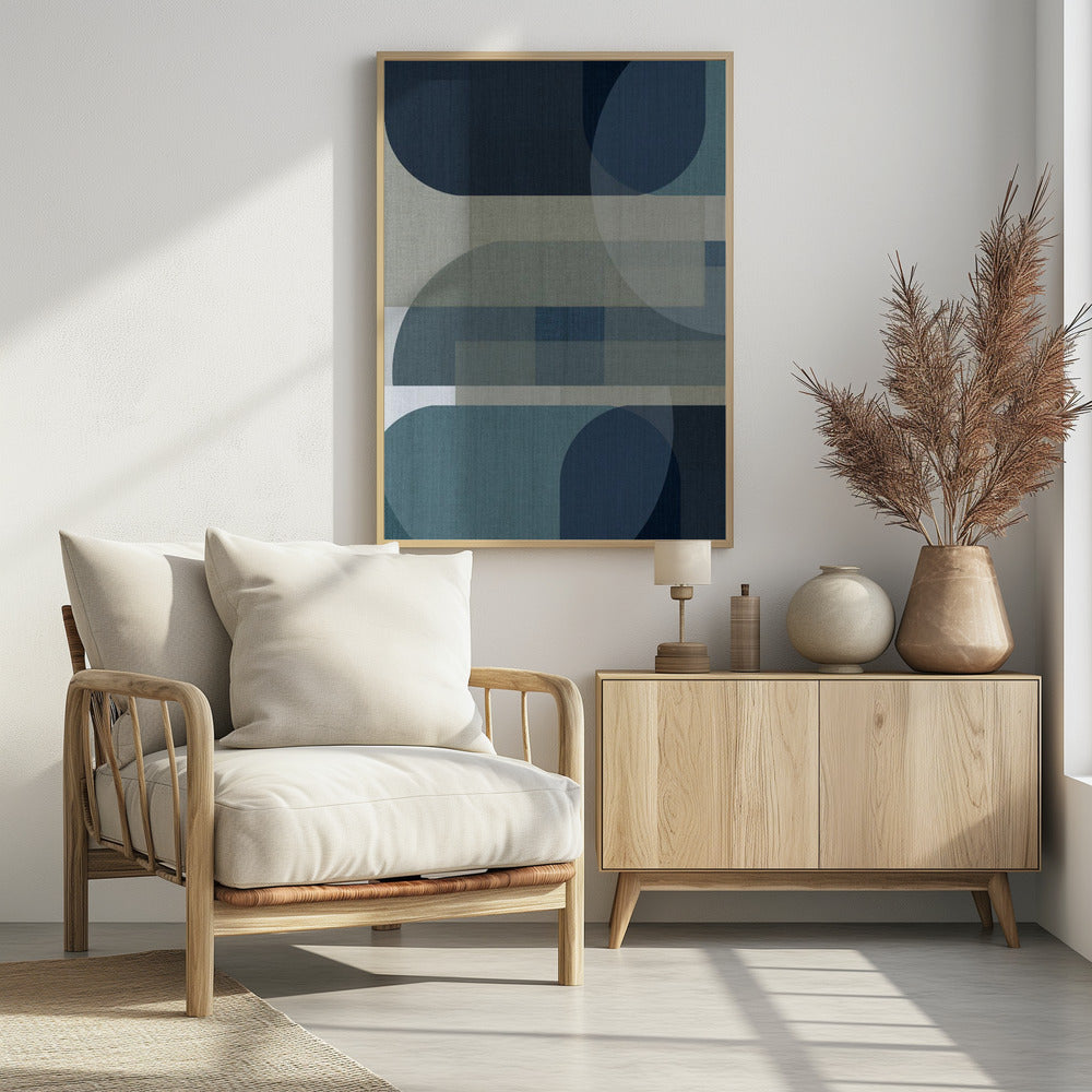 Gewebte blaue Schichten 3 | Poster