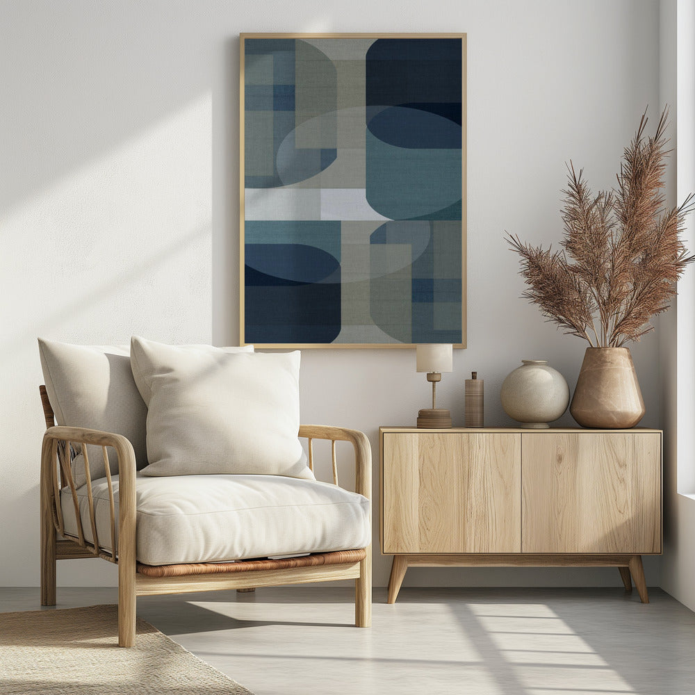 Gewebte blaue Schichten 5 | Poster