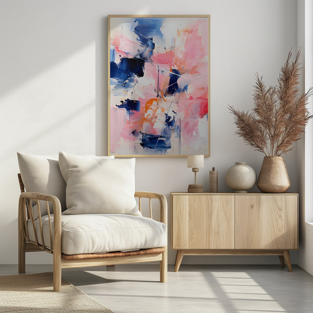 Blush Indigo Abstrakter Druck Zweites 4x | Poster