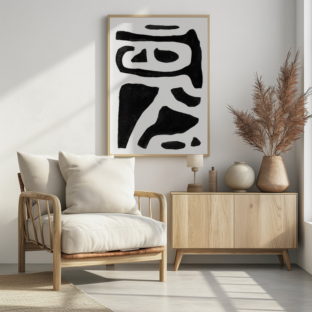 Schwarz-Weiß-Abstrakt | Poster