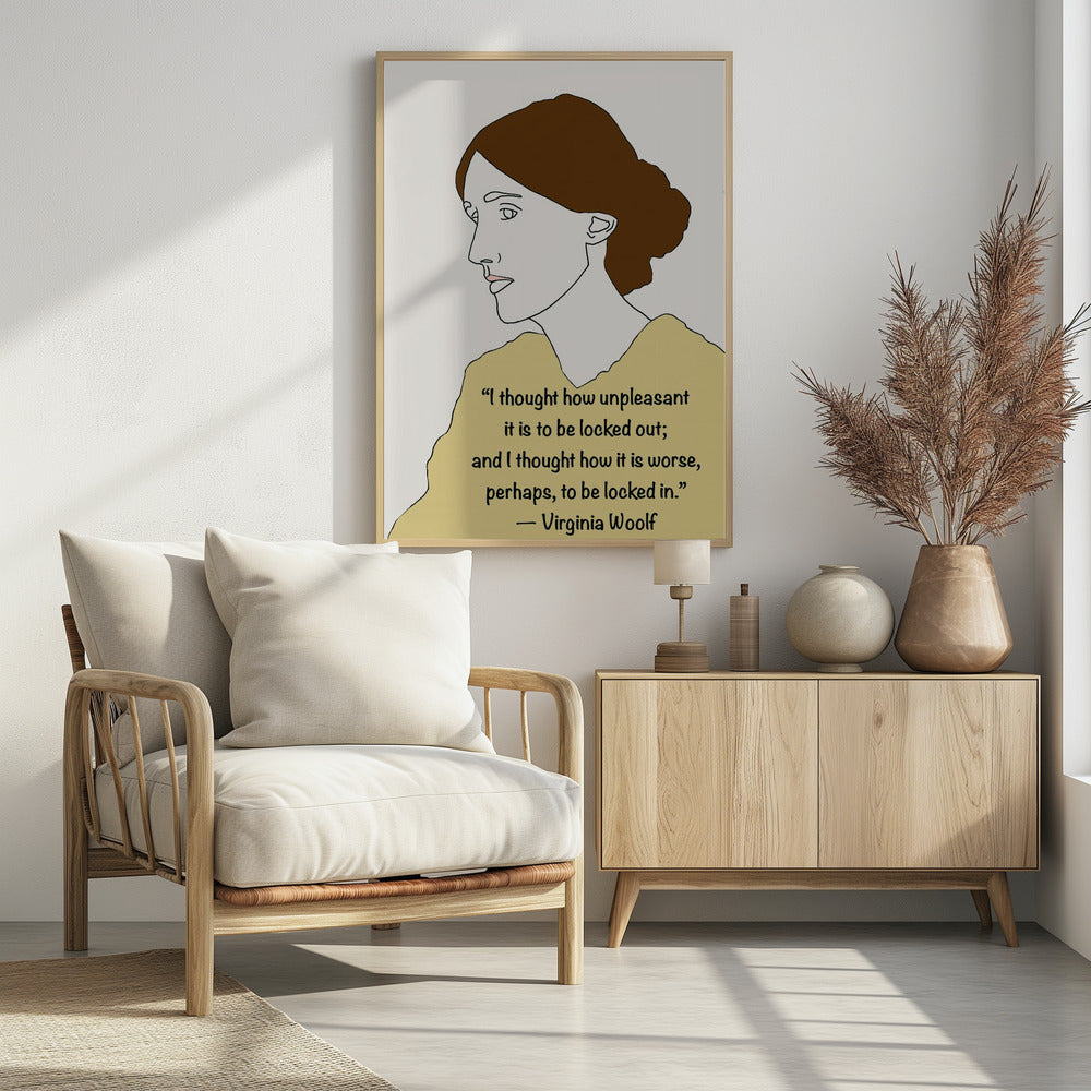 Virginia Woolf Art Gelb | Poster