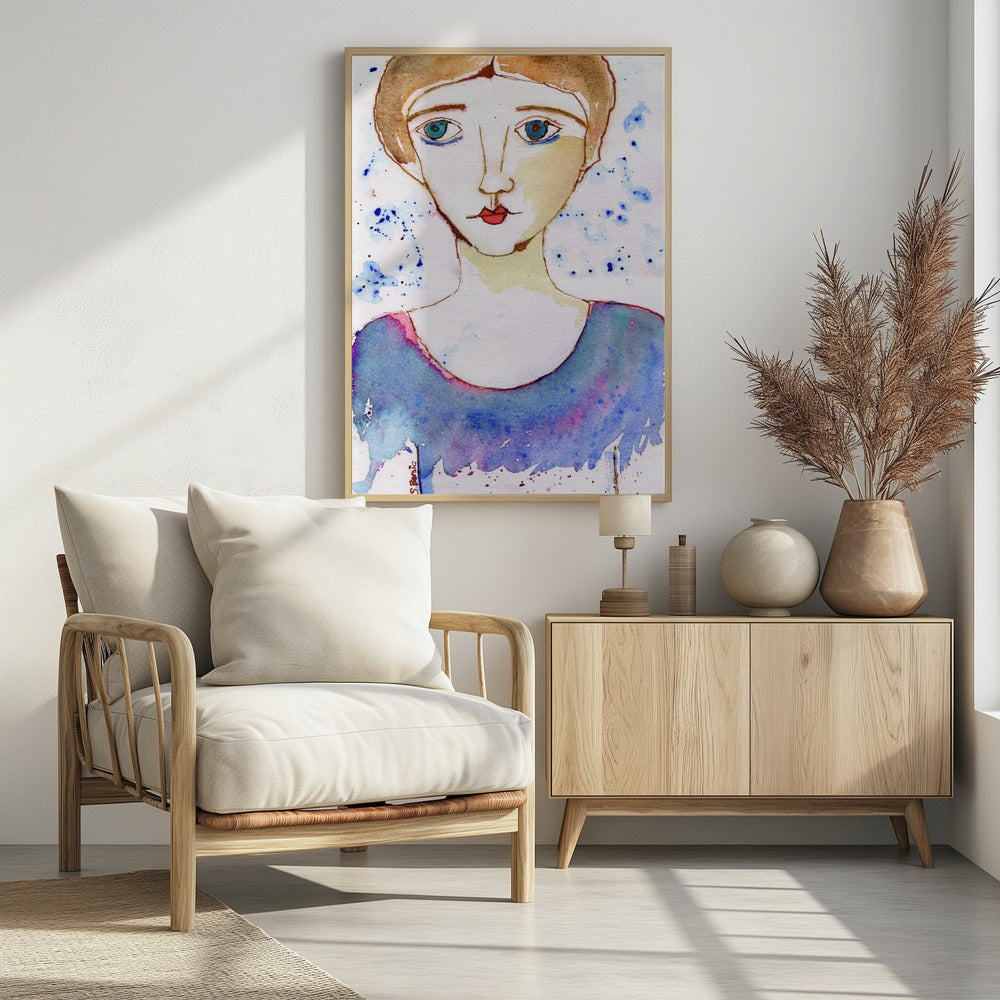 Dame schaut | Poster